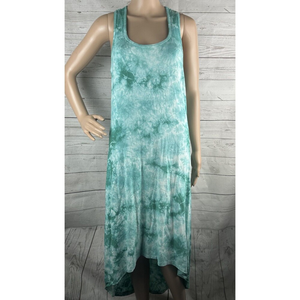 Bloom Brand High Low Sundress Teal Tie Dye Racerback